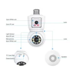 ESCAM QF202 E27 2x2MP Dual Lens Motion Detection Waterproof WiFi IP Two Way Audio Night Vision Camera - Image 3