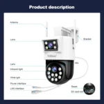 SriHome SH048 2MP + 2MP Humanoid Tracking Smart Night Vision Dual Lens IP Camera - Image 12