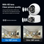 SriHome SH049 2MP + 2MP Humanoid Tracking Smart Night Vision Dual Lens HD IP Camera - Image 3