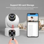 SriHome SH049 2MP + 2MP Humanoid Tracking Smart Night Vision Dual Lens HD IP Camera - Image 8