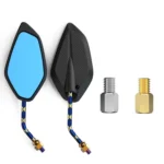 Motorcycle / Electromobile Modified Diamond-shaped Burnt Titanium Plating Rearview Mirror - Image 2