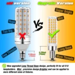 E12 15W 136 LEDs SMD 2835 Dimmable Corn Light Bulb, AC110-130V - Image 5