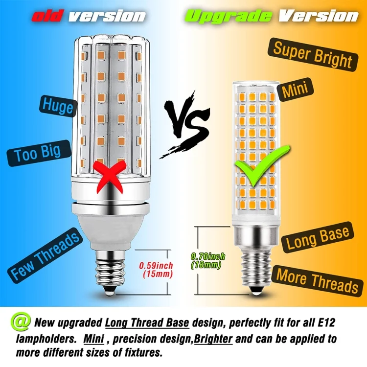 EDA006328201B_4.webp E12 15W 136 LEDs SMD 2835 Dimmable Corn Light Bulb, AC110-130V - Image 5