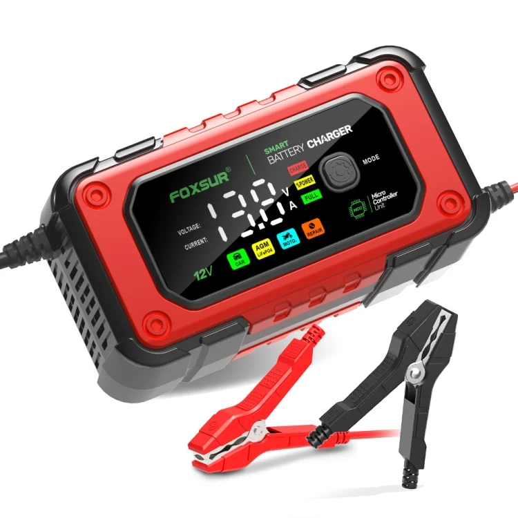 EDA006355501A_1.webp FOXSUR 7A 12V Car / Motorcycle Smart Battery Charger - Image 2