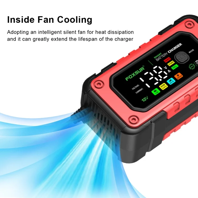 EDA006355501A_3.webp FOXSUR 7A 12V Car / Motorcycle Smart Battery Charger - Image 4