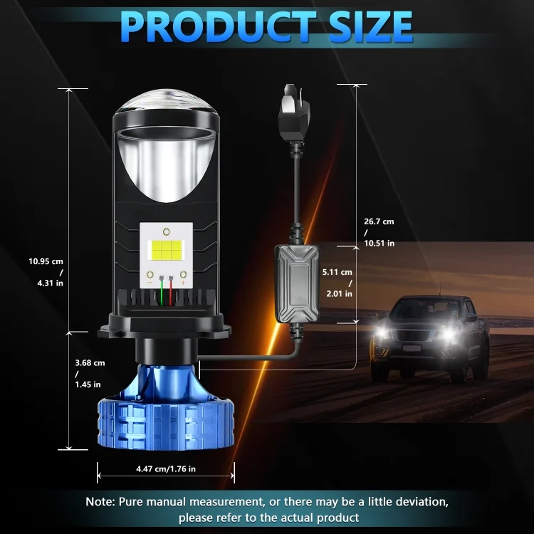 EDA006356201A_1.webp N4 1 Pair H4 Car mini Bifocal LED Lens Headlight - Image 2