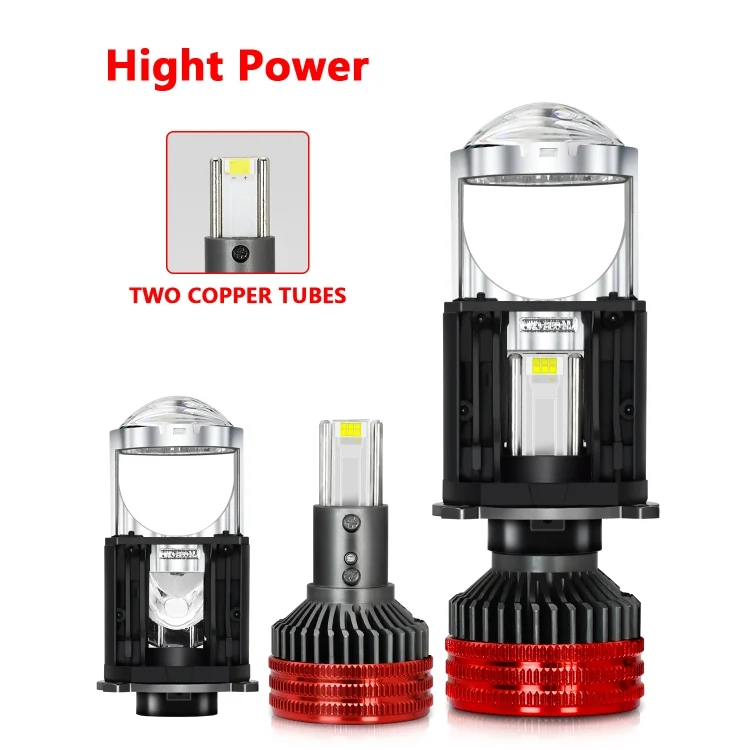 EDA006356301A_1.webp N5 1 Pair H4 Car Double Copper Tube LED Lens Headlight - Image 2