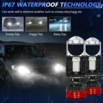 N5 1 Pair H4 Car Double Copper Tube LED Lens Headlight - Image 4
