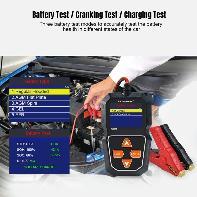 EDA006360801A_4.webp KONNWEI KW218 2.4 inch Color Screen Car Battery Tester - Image 5