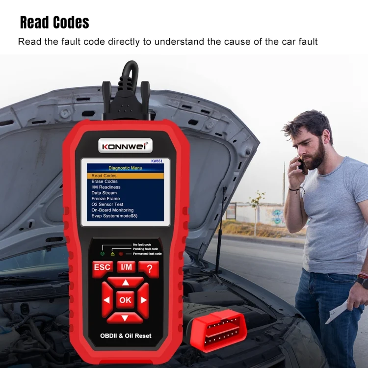 EDA006361101A_7.webp KONNWEI KW851 2 in 1 Car OBDll Scanner Diagnostic Tool Oil Service Light Reset - Image 8