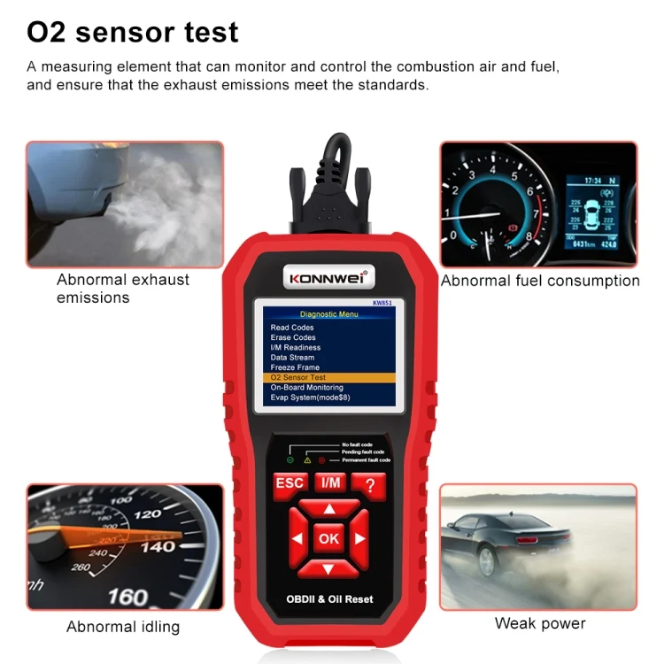 EDA006361101A_8.webp KONNWEI KW851 2 in 1 Car OBDll Scanner Diagnostic Tool Oil Service Light Reset - Image 9