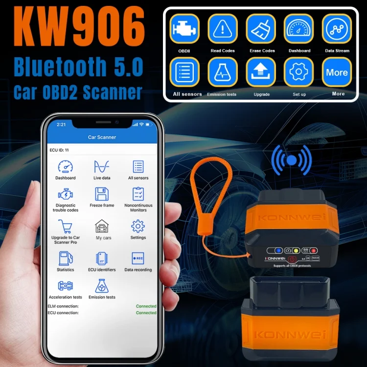 EDA0063618_B1.webp KONNWEI KW906 Bluetooth 5.0 Car OBD2 Scanner Support Android & iOS - Image 2