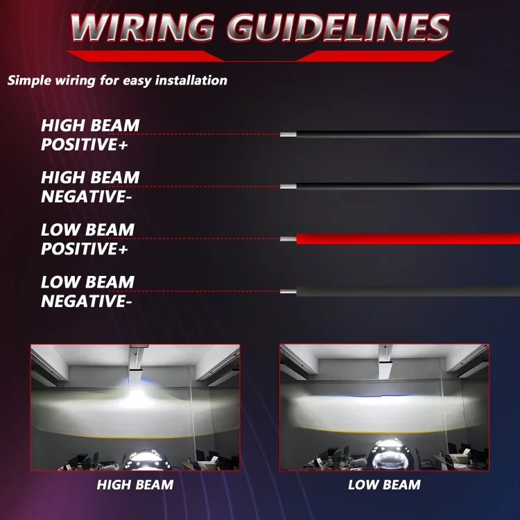 EDA006388901A_5.webp T01 1 Pair 3 inch Car Bifocal LED Lens Headlight, Left Driving - Image 6