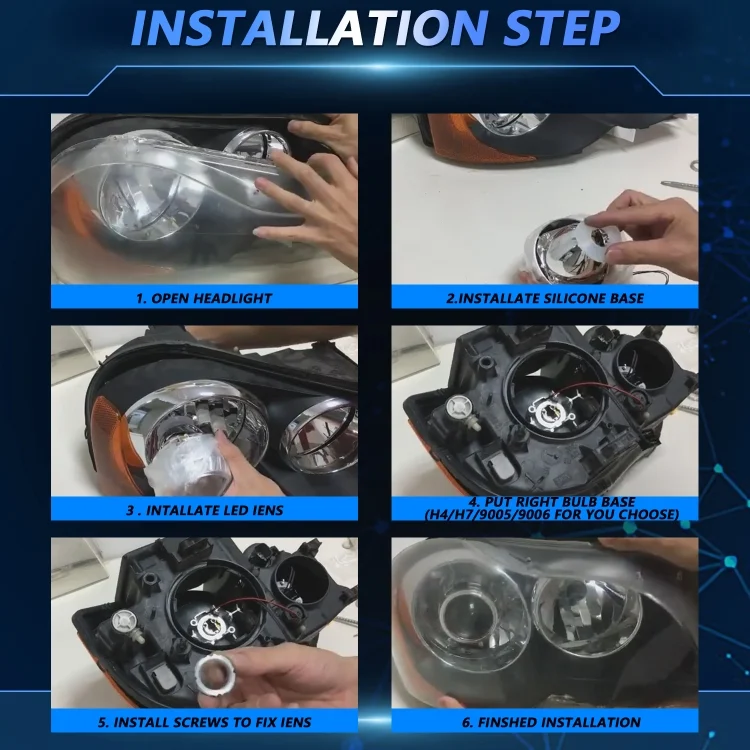 EDA006389001A_4.webp T02 1 Pair 2.5 inch Car Bifocal LED Lens Headlight, Left Driving - Image 5