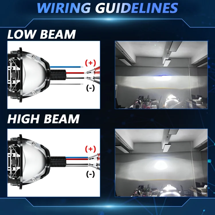 EDA006389001A_8.webp T02 1 Pair 2.5 inch Car Bifocal LED Lens Headlight, Left Driving - Image 9