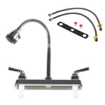 RV Camper Van Double Handle Kitchen 360 Degree Rotating Faucet