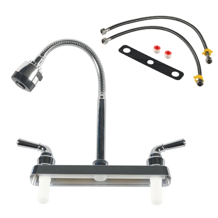 EDA006410601A.webp RV Camper Van Double Handle Kitchen 360 Degree Rotating Faucet - Image 1