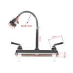 RV Camper Van Double Handle Kitchen 360 Degree Rotating Faucet - Image 4