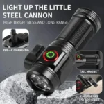 W5183 4 LEDs Highlight Mini Rechargeable Flashlight - Image 7