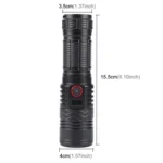 816 20W Spotlight 2000LM Telescopic Zoom LED Flashlight - Image 2