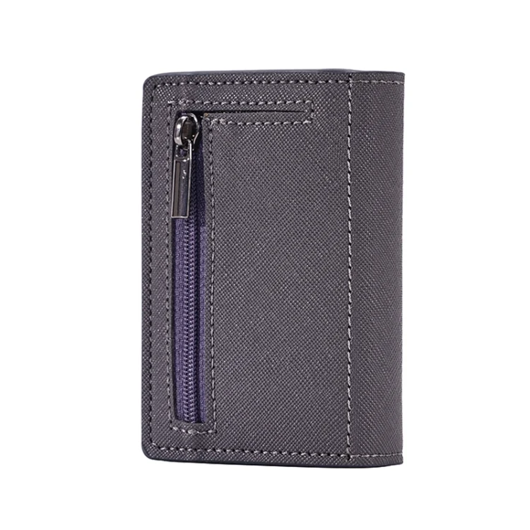 EDA006523801A_1.webp FY2409 RFID Anti-magnetic Cross Texture PU Triple Fold Card Bag - Image 2