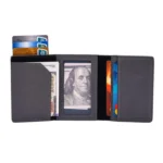 FY2409 RFID Anti-magnetic Cross Texture PU Triple Fold Card Bag - Image 5