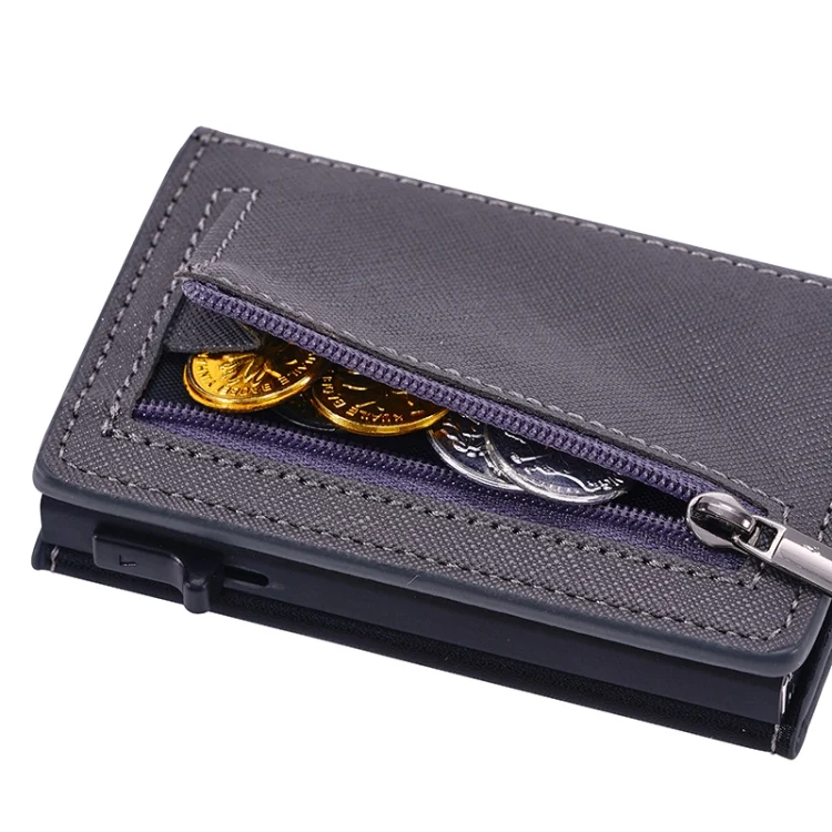 EDA006523801A_5.webp FY2409 RFID Anti-magnetic Cross Texture PU Triple Fold Card Bag - Image 6