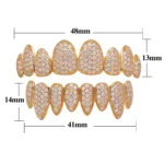 Hip Hop Braces Inlaid With Zircon, Eight Teeth Inlaid With Drill, Upper And Lower Dentures Set COS Props - Image 4