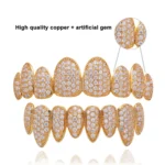 Hip Hop Braces Inlaid With Zircon, Eight Teeth Inlaid With Drill, Upper And Lower Dentures Set COS Props - Image 5
