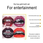 Hip Hop Braces Inlaid With Zircon, Eight Teeth Inlaid With Drill, Upper And Lower Dentures Set COS Props - Image 7