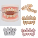 Hip Hop Braces Inlaid With Zircon, Eight Teeth Inlaid With Drill, Upper And Lower Dentures Set COS Props - Image 2