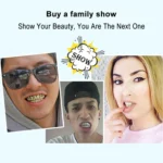 Hip Hop Accessories Gold Tooth Set Real Gold Plating Smooth Upper Eight Lower Six Denture Set - Image 8