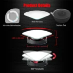 3R 3R-357 Car Suction Cup Auxiliary Side View Mirror Round Blind Spot Mirror - Image 3