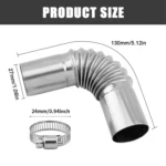 Car Parking Heater 13cm Elbow Stainless Steel Threaded Exhaust Tube Connector - Image 3
