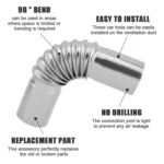 Car Parking Heater 13cm Elbow Stainless Steel Threaded Exhaust Tube Connector - Image 4