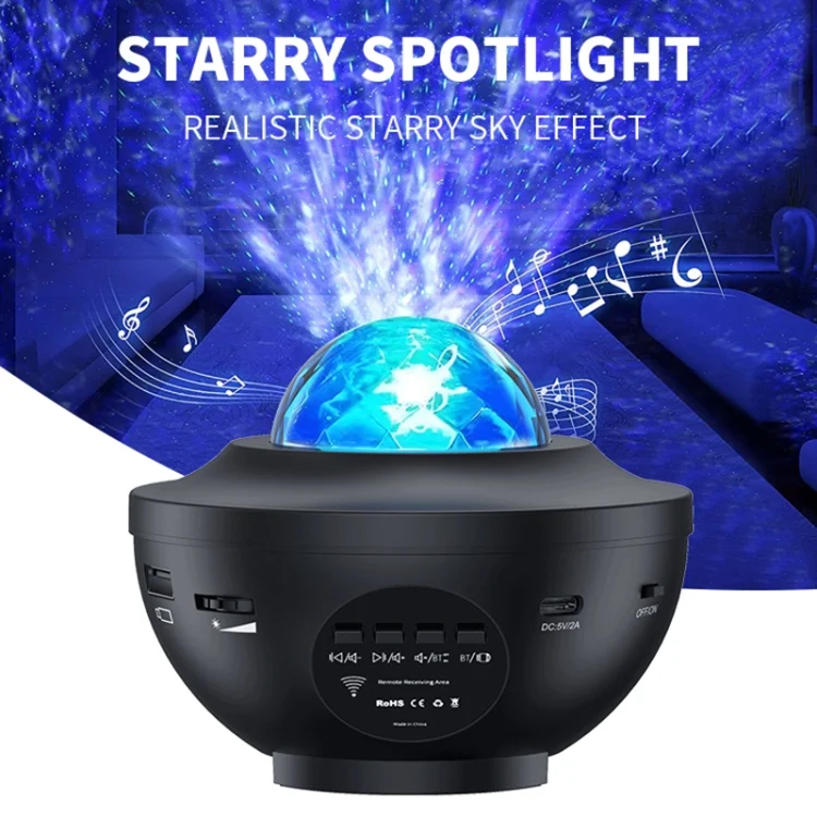 EDA006719601A_1.webp G004 Small Bowl Starry Projection Lamp Laser Light with Bluetooth Speaker - Image 2