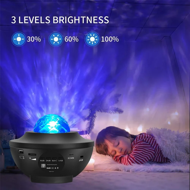 EDA006719601A_3.webp G004 Small Bowl Starry Projection Lamp Laser Light with Bluetooth Speaker - Image 4