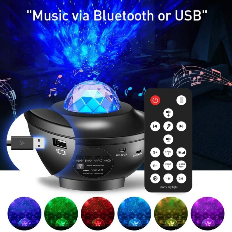 EDA006719601A_4.webp G004 Small Bowl Starry Projection Lamp Laser Light with Bluetooth Speaker - Image 5