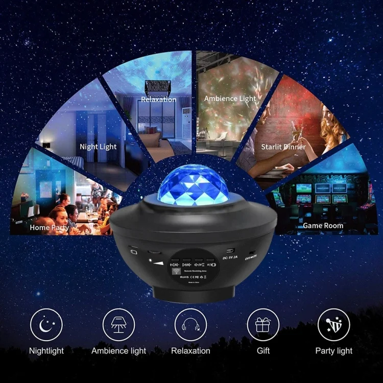 EDA006719601A_5.webp G004 Small Bowl Starry Projection Lamp Laser Light with Bluetooth Speaker - Image 6