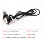 10pcs 23mm 1.5W DC12V Motorcycle Eagle Eye Light Double Lens Strobe Light - Image 3
