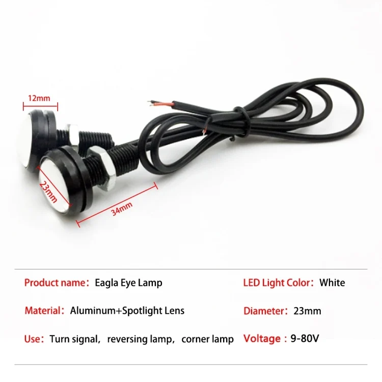 EDA006776901A_2.webp 10pcs 23mm 1.5W DC12V Motorcycle Eagle Eye Light Double Lens Strobe Light - Image 3