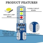 4pcs/Pack T10 3030 Lamp Beads 8SMD Car Clearance Lights License Plate Light - Image 4