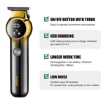 VGR V-989 5W USB Digital Display Gradient Trimming Hair Clipper - Image 3