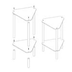 Acrylic Polygon Dual Layer Table Bedside Storage Rack - Image 2