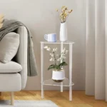 Acrylic Polygon Dual Layer Table Bedside Storage Rack - Image 3