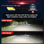T03 Pair 3 inch Car Bifocal LED Lens Headlight, Left-hand Drive - Image 7