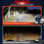 T05 Pair 3 inch Car Bifocal Direct Light Source LED Lens Headlight, Left-hand Drive - Image 8