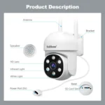 SriHome SH061 2MP AI Humanoid Tracking Infrared Night Vision Camera - Image 11