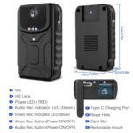 860B 1080P 140 Degree Wide Angle Wearable Portable Mini Camera - Image 3