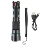 626 White Laser Wick Telescopic Zoom LED Flashlight with Fluorescent Strips - Image 3